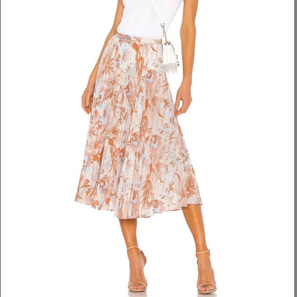 Vince Floral Pleated Skirt